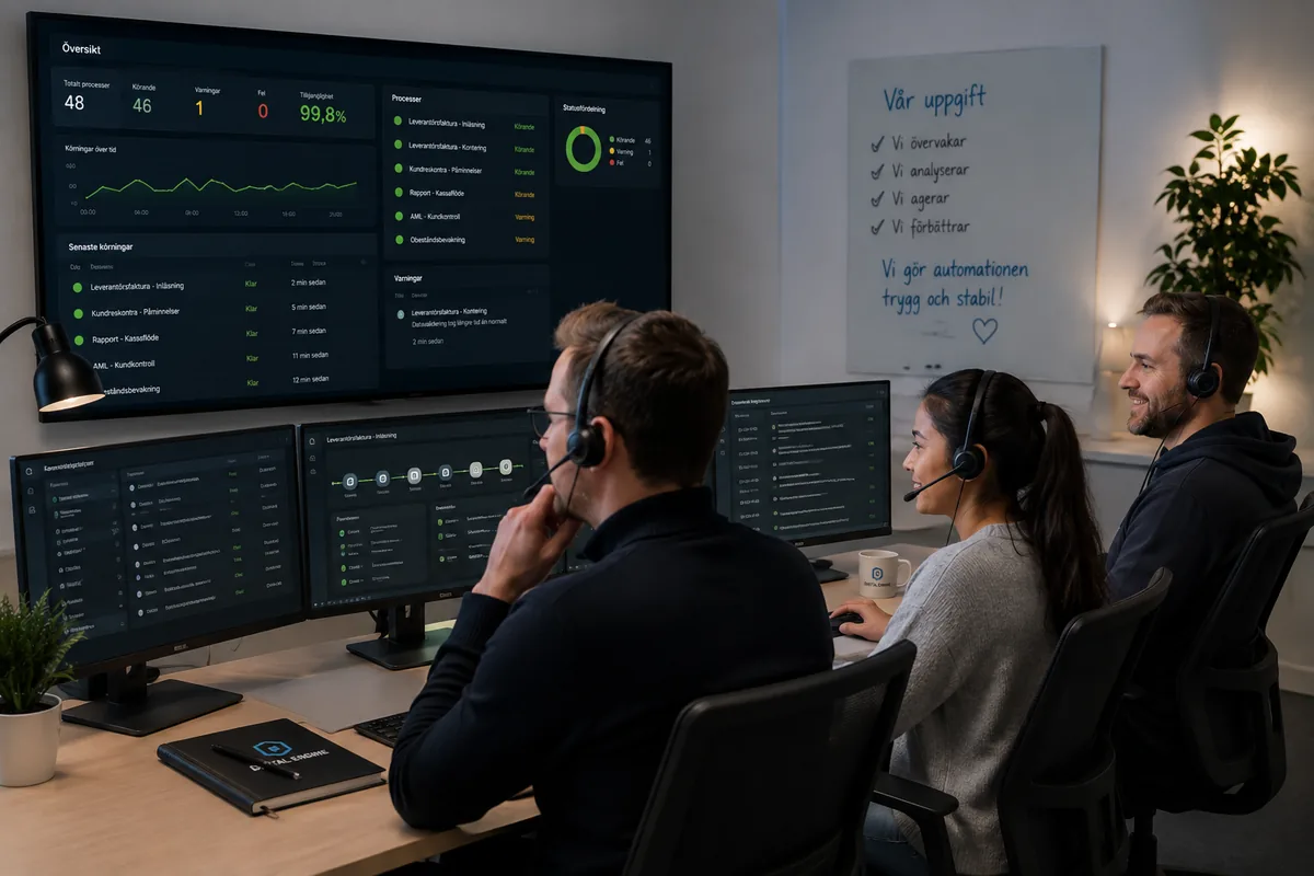 Automation Operations följer stabil drift och analyserar automatiserade processer på dashboards